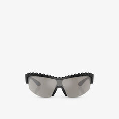 Солнцезащитные очки из ацетата в фирменной нестандартной оправе SK6014 Swarovski, черный