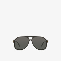 Солнцезащитные очки-авиаторы GG1042S из ацетата Gucci, черный