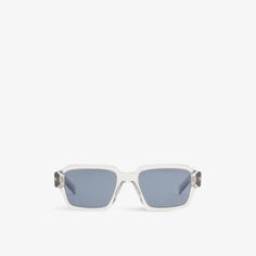 PR 02ZS прозрачные солнцезащитные очки из ацетата в квадратной оправе Prada, серый