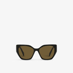 Солнцезащитные очки PR 19ZS в оправе «кошачий глаз» из ацетата Prada, черный