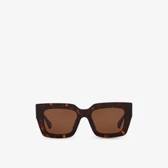 6J000394 BV1212S солнцезащитные очки из ацетата в прямоугольной оправе Bottega Veneta, коричневый