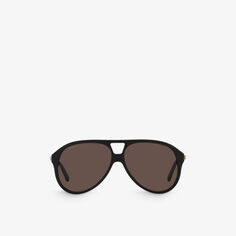 Солнцезащитные очки GG1286S в ацетатной оправе-авиаторе Gucci, черный