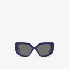 Солнцезащитные очки PR 14ZS в неправильной оправе из ацетата Prada, синий