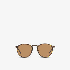 Солнцезащитные очки AR318SM в круглой оправе из ацетата и металла Giorgio Armani, коричневый
