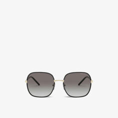 Солнцезащитные очки PR 67XS 58 в металлической прямоугольной оправе Prada, черный