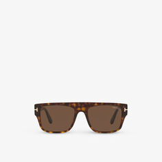 Солнцезащитные очки FT0907 Dunning в квадратной оправе из ацетата ацетата Tom Ford, коричневый