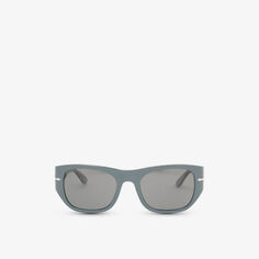 PO3308S солнцезащитные очки в прямоугольной оправе из ацетата с фирменной бляшкой Persol, серый