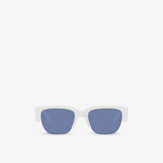 A5000261 AM0405S солнцезащитные очки из ацетата в прямоугольной оправе Alexander Mcqueen, белый