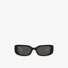 Солнцезащитные очки MU 08YS с затемненными линзами в прямоугольной оправе из ацетата ацетата Miu Miu, черный