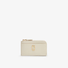 Кожаный кошелек на молнии с фирменной бляшкой Marc Jacobs, белый