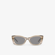 Женские солнцезащитные очки из ацетата SL593 в прямоугольной оправе Saint Laurent, коричневый