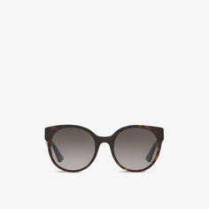 Солнцезащитные очки из ацетата в круглой оправе GG0035SN Gucci, коричневый