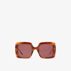 Солнцезащитные очки из ацетата в квадратной оправе GG0896S Gucci, коричневый