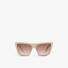 Солнцезащитные очки PR 21ZS в фирменной оправе-бабочке из ацетата Prada, цвет tan