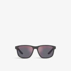 PS06YS Солнечные солнцезащитные очки из ацетата в оправе-бабочке Prada Linea Rossa, серый