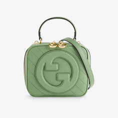 Кожаная сумка с верхней ручкой Blondie Gucci, зеленый