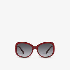 Солнцезащитные очки PR 04ZS в квадратной оправе из ацетата ацетата Prada, серый