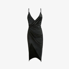 Платье миди Coco с драпировкой из эластичного атласа House Of Cb, черный