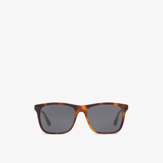 Солнцезащитные очки из ацетата в прямоугольной оправе GG0381SN Gucci, коричневый