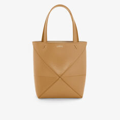 Миниатюрная кожаная сумка-тоут Puzzle Fold Loewe, цвет warm desert