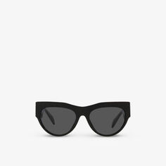 Солнцезащитные очки «кошачий глаз» из ацетата VE4440U с фирменным логотипом Versace, черный