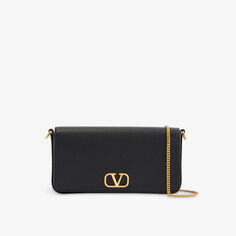 Фирменная кожаная сумка через плечо VLOGO Valentino Garavani, цвет nero