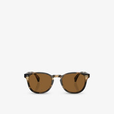 OV5298SU солнцезащитные очки Finley в прямоугольной оправе из ацетата ацетата Oliver Peoples, коричневый