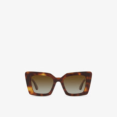 BE4344 Солнцезащитные очки Daisy в квадратной оправе из ацетата ацетата Burberry, коричневый