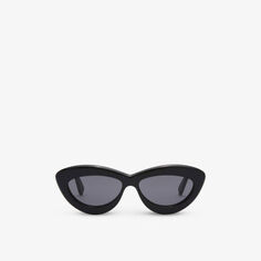 G736270X14 солнцезащитные очки из ацетата с кошачьим глазом и логотипом Loewe, черный