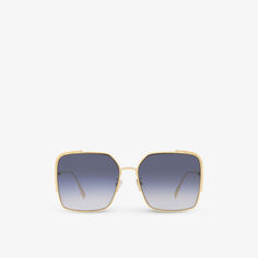 FE40038U Солнцезащитные очки O&apos;Lock в металлической квадратной оправе Fendi, серый