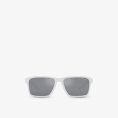 Солнцезащитные очки PS 05YS в прямоугольной оправе из ацетата ацетата Prada Linea Rossa, белый