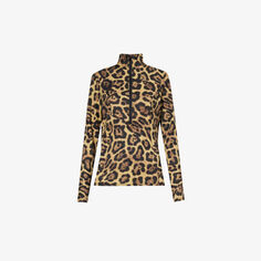 Топ Leona из эластичной ткани с высоким воротником Goldbergh, цвет 7250 jaguar