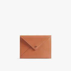 Кожаный клатч в форме конверта с логотипом Claudie Pierlot, цвет bruns