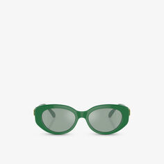 Солнцезащитные очки SK6002 в овальной оправе из ацетата Swarovski, зеленый