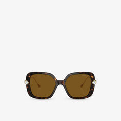 SK6011 солнцезащитные очки в квадратной оправе из ацетата черепаховой расцветки Swarovski, коричневый