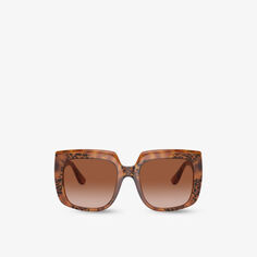 Солнцезащитные очки DG4414 в квадратной оправе из ацетата ацетата Dolce &amp; Gabbana, коричневый