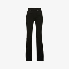 Расклешенные джинсы с высокой посадкой из эластичного хлопка Spanx, черный