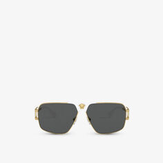 Солнцезащитные очки в стальной оправе VE2251 Versace, желтый