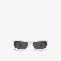 Солнцезащитные очки из ацетата в прямоугольной оправе с фирменным логотипом VE4446 Versace, белый