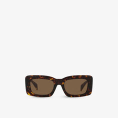 0VE4444U солнцезащитные очки в прямоугольной оправе из ацетата черепаховой расцветки с фирменным логотипом Versace, коричневый