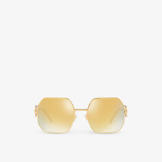 Солнцезащитные очки VE2248 в металлической оправе с геометричной оправой Versace, желтый