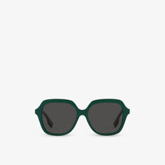 BE4389 Солнцезащитные очки Joni в квадратной оправе из ацетата с брендовой отделкой Burberry, зеленый