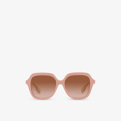 BE4389 Солнцезащитные очки Joni в квадратной оправе из ацетата с брендовой отделкой Burberry, розовый