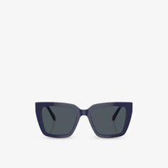 Солнцезащитные очки из ацетата в квадратной оправе с логотипом SK6013 Swarovski, синий