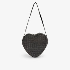 Сетчатая сумка на плечо в форме сердца, украшенная кристаллами Juicy Couture, черный