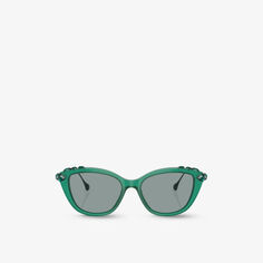 Солнцезащитные очки SK6010 из ацетата кошачьего глаза Swarovski, зеленый