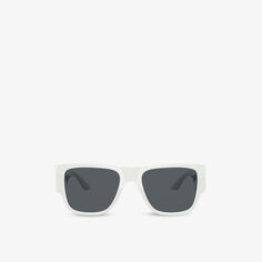 VE4403 57 солнцезащитные очки из ацетата в круглой оправе Versace, белый