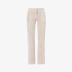 Велюровые брюки прямого кроя со средней посадкой Del Ray Juicy Couture, цвет string