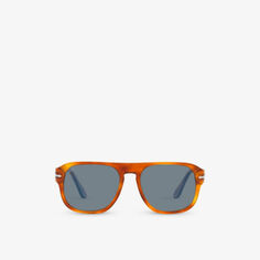 PO3310S Джинсовые солнцезащитные очки из ацетата в черепаховой расцветке Persol, коричневый