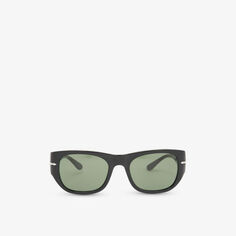 PO3308S солнцезащитные очки в прямоугольной оправе из ацетата с фирменной бляшкой Persol, черный